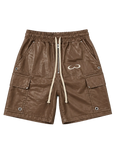 WOCKSTAR BROWN  LEATHER SHORTS