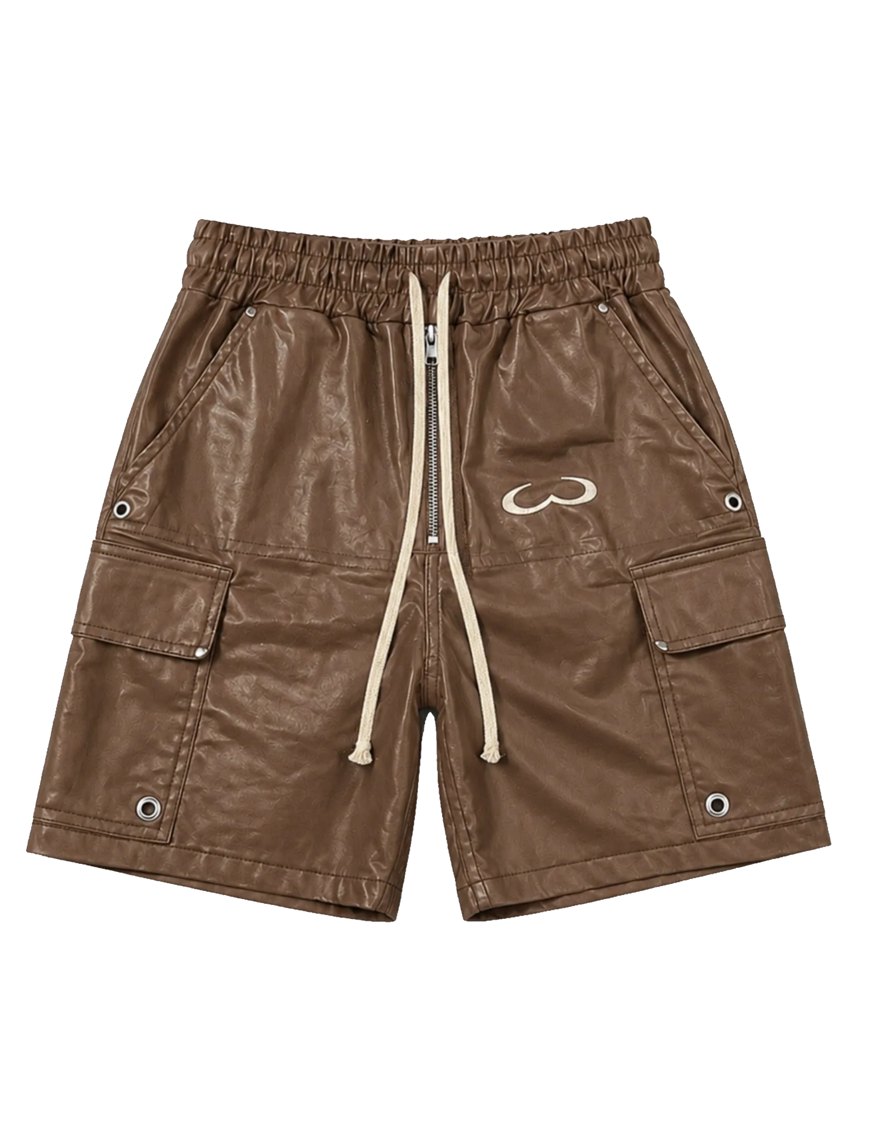 WOCKSTAR BROWN  LEATHER SHORTS
