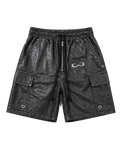 WOCKSTAR BLACK  LEATHER SHORTS