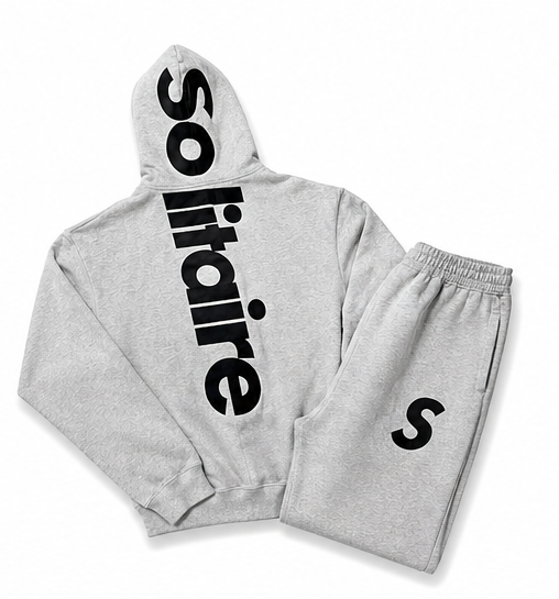 Solitaire light grey Cotton Short Set
